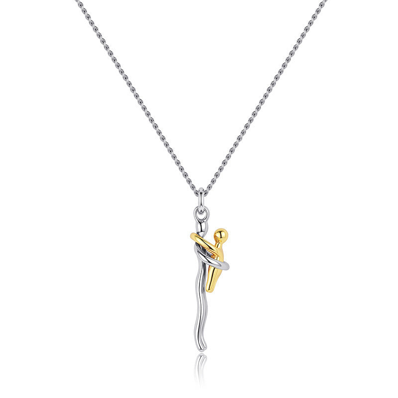 Couple Hug Pendant Necklace
